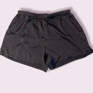 Black Satin PJ Shorts